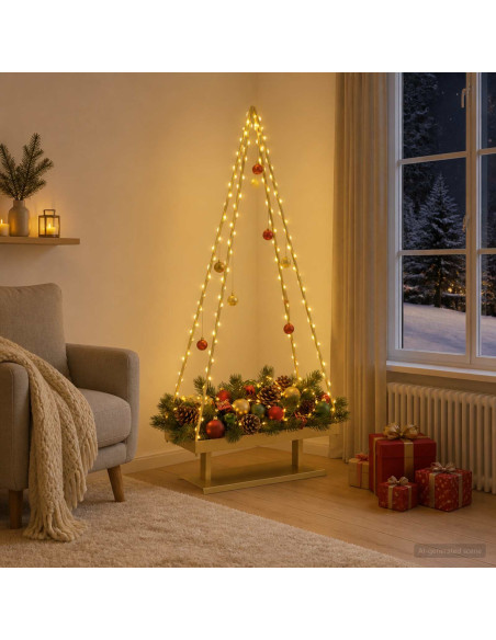 Albero di Natale in metallo con supporto KUOPIO 150 cm Acciaio