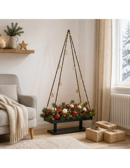 Albero di Natale in metallo con supporto KUOPIO 150 cm Acciaio