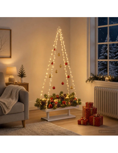 Albero di Natale in metallo con supporto KUOPIO 150 cm Acciaio