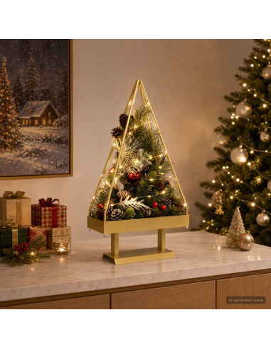 Albero di Natale in metallo con supporto KUOPIO 60 cm Acciaio