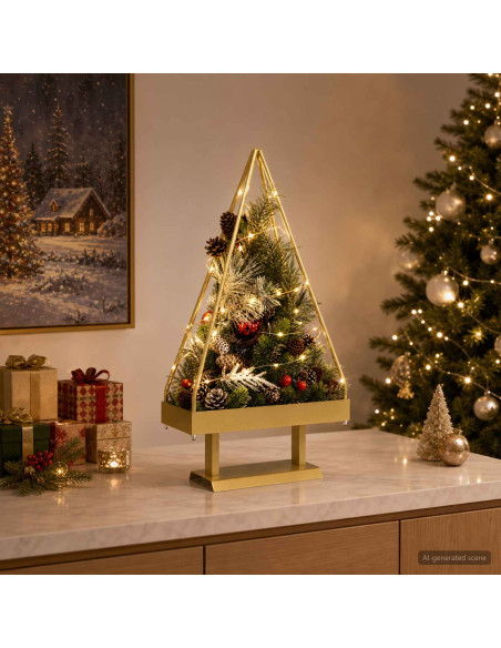 Albero di Natale in metallo con supporto KUOPIO 60 cm Acciaio