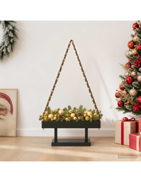 Albero di Natale in metallo con supporto KUOPIO 90 cm Acciaio