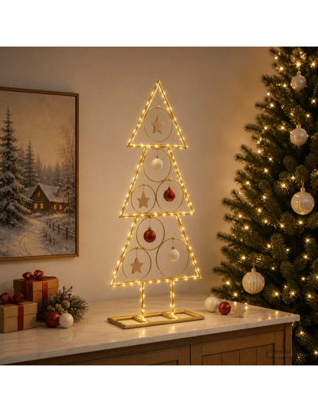 Albero di Natale in metallo con supporto KUOPIO 60 cm Acciaio