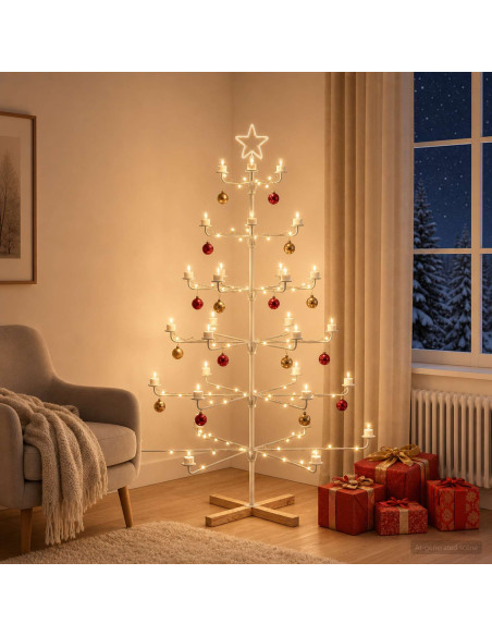 Albero di Natale in Metallo con Supporto KUOPIO 150 cm Acciaio