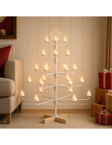Albero di Natale in Metallo con Supporto KUOPIO 90 cm Acciaio