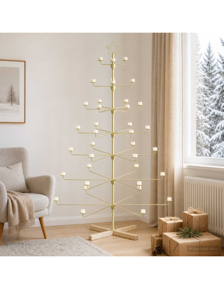 Albero di Natale in Metallo con Supporto KUOPIO 180 cm Acciaio