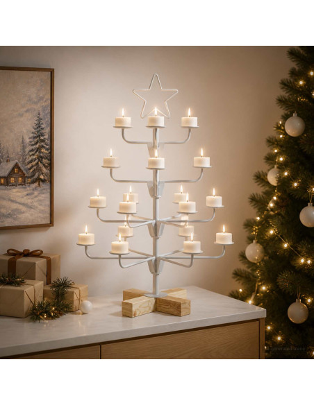 Albero di Natale in Metallo con Supporto KUOPIO 60 cm Acciaio