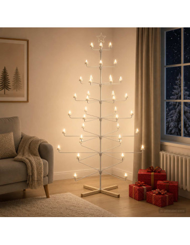 Albero di Natale in Metallo con Supporto KUOPIO 210 cm Acciaio
