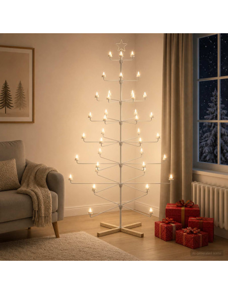 Albero di Natale in Metallo con Supporto KUOPIO 210 cm Acciaio
