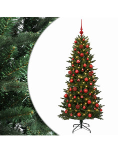 Albero di Natale artificiale con palline 240 cm 300 LED