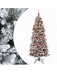 Albero di Natale artificiale con palline 210 cm 300 LED