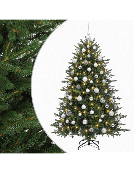 Albero di Natale artificiale con palline 210 cm 300 LED