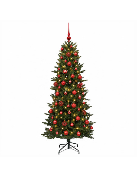 Albero di Natale artificiale con palline 240 cm 300 LED