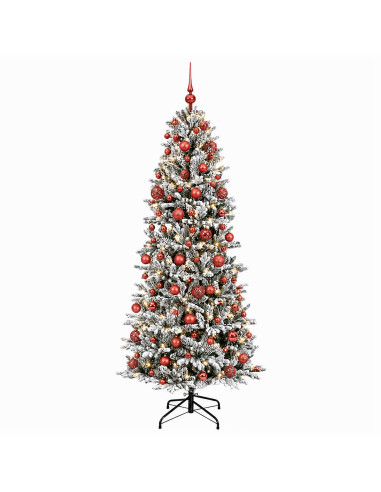 Albero di Natale artificiale con palline 210 cm 300 LED