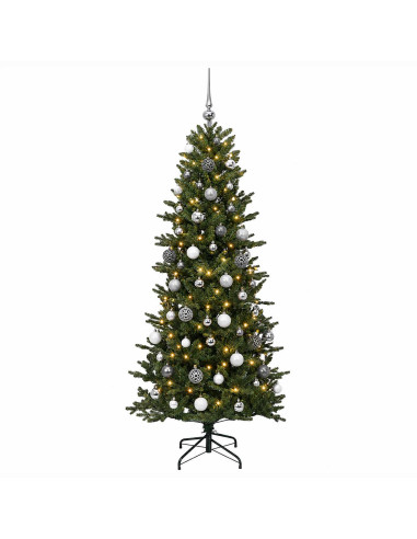 Albero di Natale artificiale con palline 210 cm 300 LED