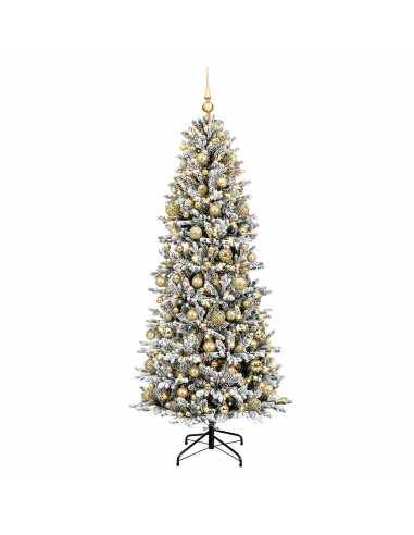Albero di Natale artificiale con palline 210 cm 300 LED