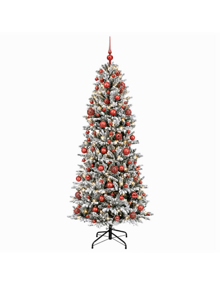 Albero di Natale artificiale con palline 240 cm 300 LED