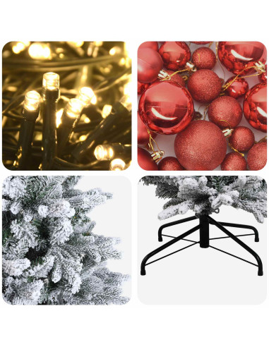 Albero di Natale artificiale con palline 240 cm 300 LED
