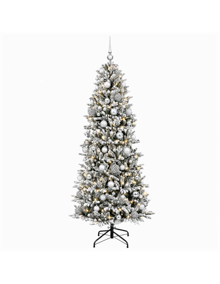 Albero di Natale artificiale con palline 210 cm 300 LED
