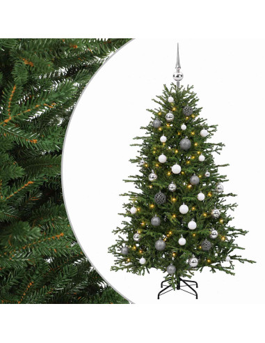 Albero di Natale artificiale con palline 120 cm 150 LED