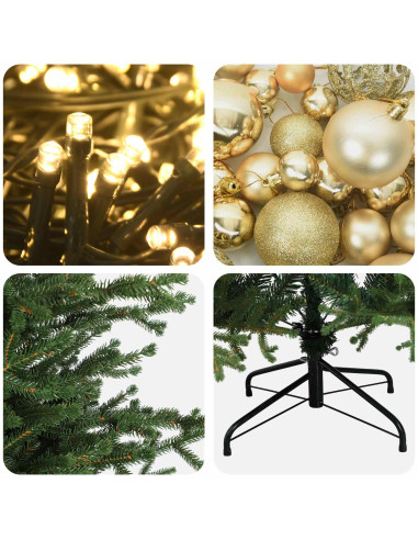 Albero di Natale artificiale con palline 240 cm 300 LED