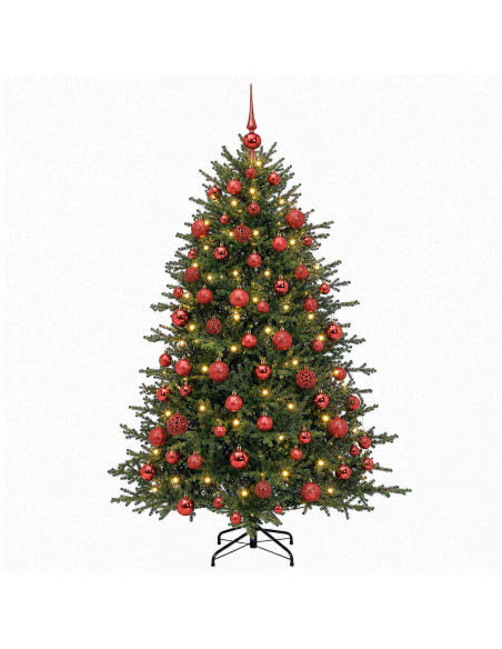 Albero di Natale artificiale con palline 240 cm 300 LED