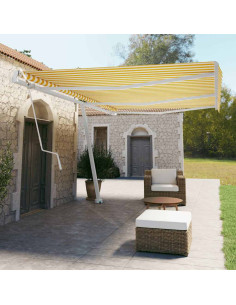 Tenda da Sole Autoportante Automatica 600x350 cm Gialla Bianca