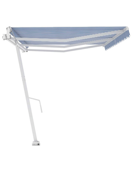 Tenda da Sole Autoportante Automatica 600x350 cm Blu Bianca