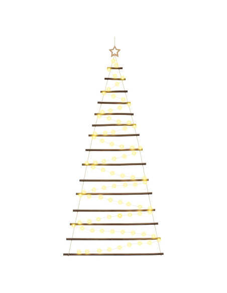Albero di Natale appeso 210 cm 130 LED Bianco caldo