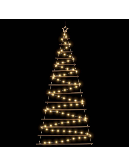 Albero di Natale appeso 210 cm 130 LED Bianco caldo