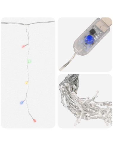 Tende di luci 210 LED Multicolore 500 x 72 cm