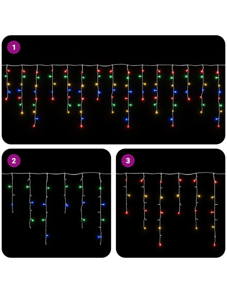 Tende di luci 210 LED Multicolore 500 x 72 cm