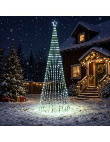 Albero di Natale LED 400 cm 1028 LED Bianco freddo Acciaio Nero