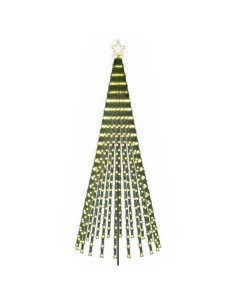 Albero di Natale LED 250 cm 475 LED Bianco caldo Acciaio Nero 2