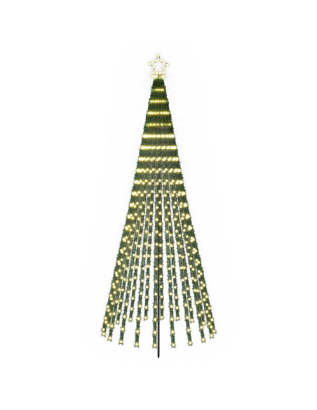 Albero di Natale LED 250 cm 475 LED Bianco caldo Acciaio Nero