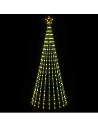 Albero di Natale LED 250 cm 475 LED Bianco caldo Acciaio Nero