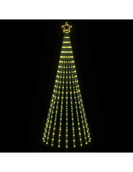 Albero di Natale LED 250 cm 475 LED Bianco caldo Acciaio Nero