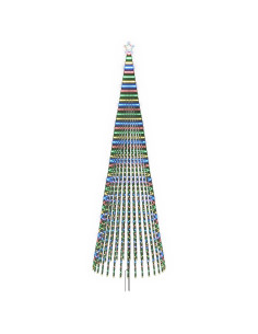 Albero di Natale LED 500 cm 1524 LED Multicolore Acciaio Nero 2