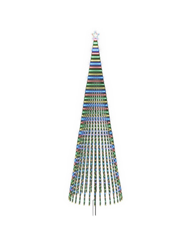 Albero di Natale LED 500 cm 1524 LED Multicolore Acciaio Nero