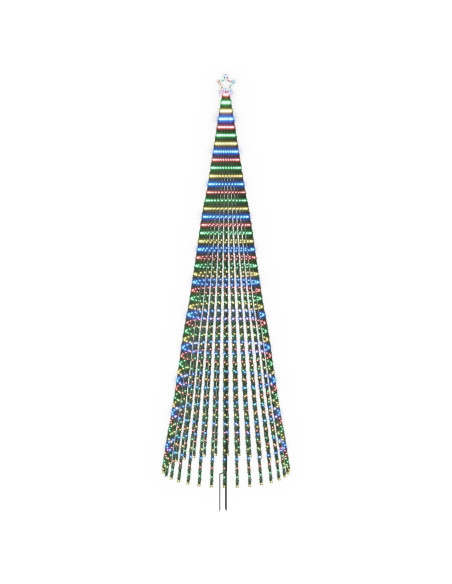 Albero di Natale LED 500 cm 1524 LED Multicolore Acciaio Nero