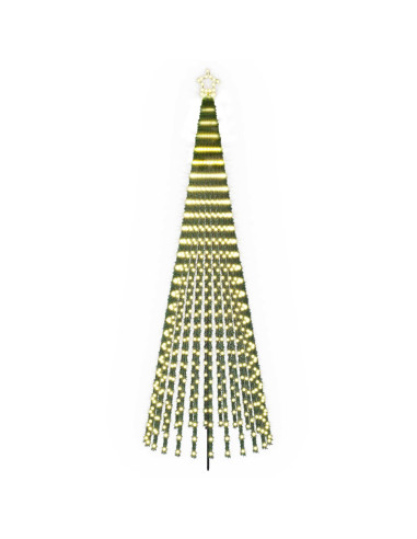 Albero di Natale LED 300 cm 668 LED Bianco caldo Acciaio Nero