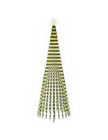 Albero di Natale LED 300 cm 668 LED Bianco caldo Acciaio Nero