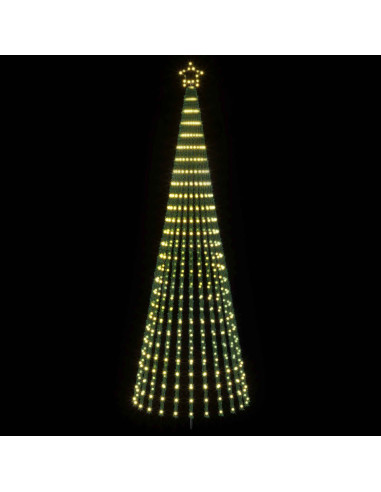 Albero di Natale LED 300 cm 668 LED Bianco caldo Acciaio Nero