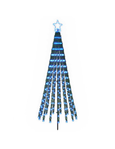Albero di Natale LED 180 cm 255 LED Blu Acciaio Nero
