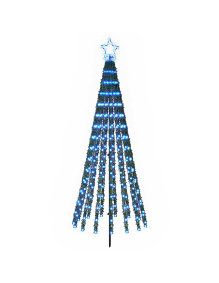 Albero di Natale LED 180 cm 255 LED Blu Acciaio Nero