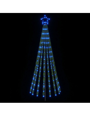 Albero di Natale LED 180 cm 255 LED Blu Acciaio Nero