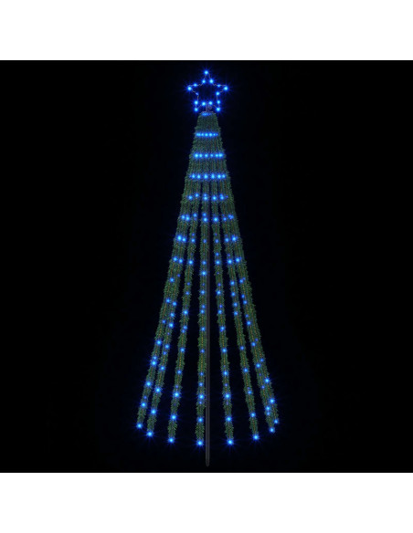 Albero di Natale LED 180 cm 255 LED Blu Acciaio Nero