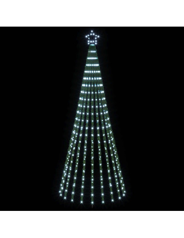 Albero di Natale LED 250 cm 475 LED Bianco freddo Acciaio Nero