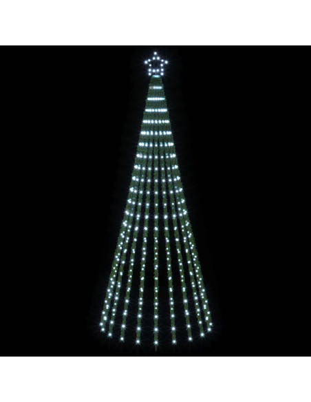 Albero di Natale LED 250 cm 475 LED Bianco freddo Acciaio Nero