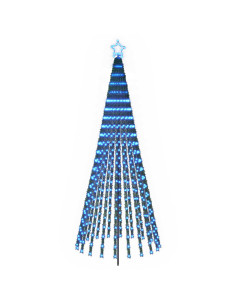 Albero di Natale LED 250 cm 475 LED Blu Acciaio Nero 2